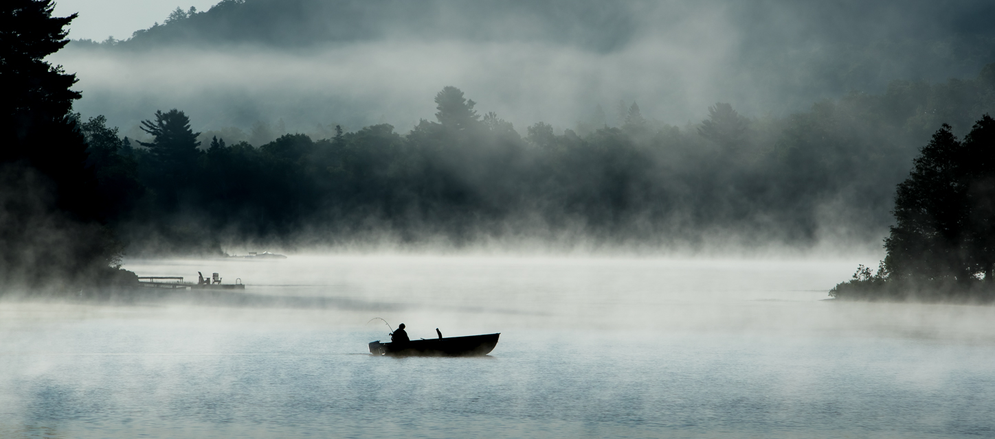 Fishing on Oxtongue Lake Dock, Ontario